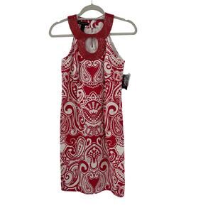 NWT INC pink and white cotton mini dress